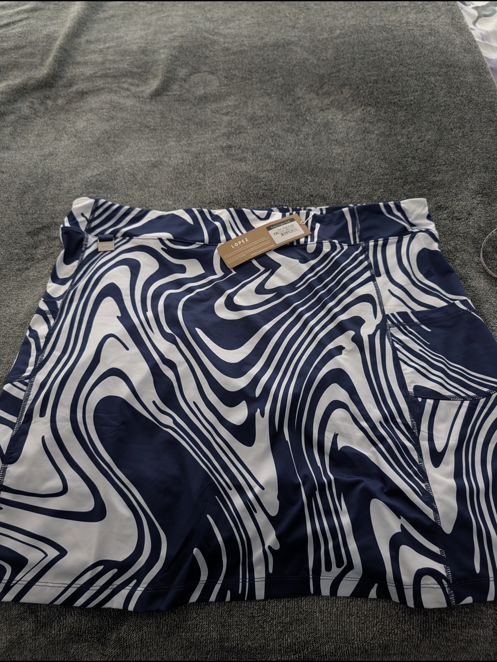 Nancy Lopez Navy & White Abstract Swirl Skirt
